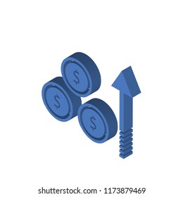 Profits isometric left top view 3D icon