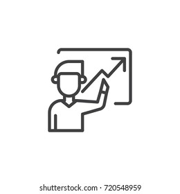 Profits line icon, outline vector sign, linear style pictogram isolated on white. Symbol, logo illustration. Editable stroke