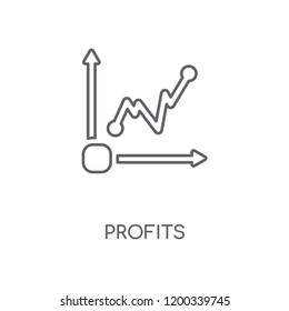 Profits linear icon. Profits concept stroke symbol design. Thin graphic elements vector illustration, outline pattern on a white background, eps 10.