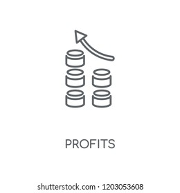 Profits linear icon. Profits concept stroke symbol design. Thin graphic elements vector illustration, outline pattern on a white background, eps 10.