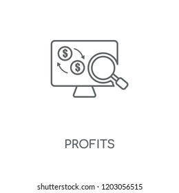 Profits linear icon. Profits concept stroke symbol design. Thin graphic elements vector illustration, outline pattern on a white background, eps 10.