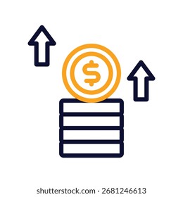 Profits Outline bold Vector Icon which can be easily modified or Edited 