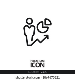 Profits symbol Vector line icon illustration mobile application. Simple flat modern design style. Black color.