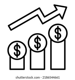 Icono vectorial de ganancias. Se puede usar para imprimir, móviles y aplicaciones web.