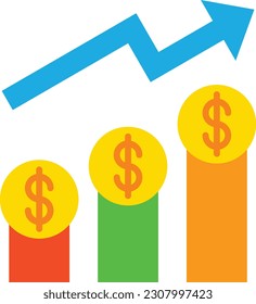 Profits vector icon. Can be used for printing, mobile and web applications.