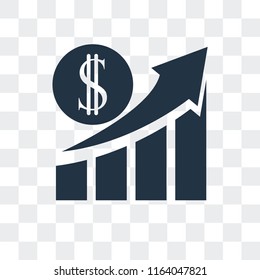 Profits vector icon isolated on transparent background, Profits logo concept
