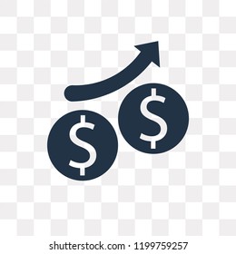 Profits vector icon isolated on transparent background, Profits transparency concept can be used web and mobile