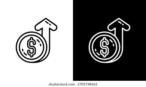 Vector de conjunto de iconos blancos de ganancias