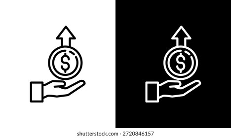 Vector de conjunto de iconos blancos de ganancias