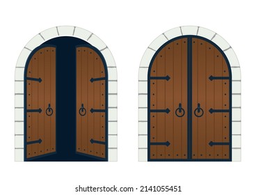 Profound medieval European style door illustration set Image of future future fate Door, door illustration