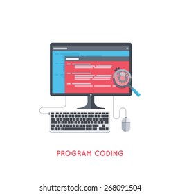 Profram development process. Modern flat design template. Infographic background.