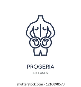 Progeria icon. Progeria linear symbol design from Diseases collection. Simple outline element vector illustration on white background.