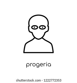 Progeria icon. Trendy modern flat linear vector Progeria icon on white background from thin line Diseases collection, editable outline stroke vector illustration