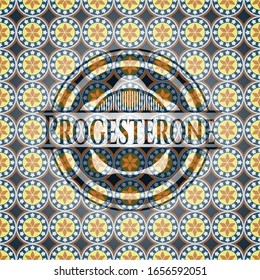 Fondo del emblema arabesco de la progesterona. decoración árabe.