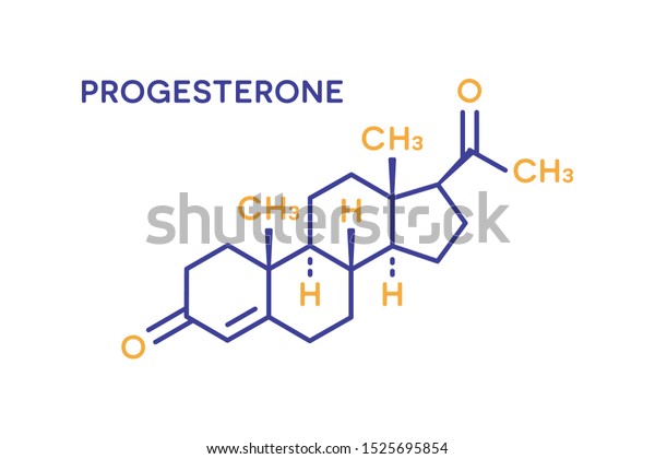 Progesterone hormone molecular formula. Human body\
hormones symbol