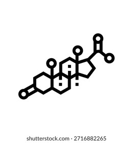 Vector de icono de línea de suplemento de progesterona. Signo de icono de suplemento de progesterona. Ilustración negra de símbolo de contorno aislado