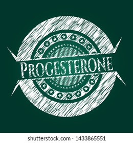 Progesterone written with chalkboard texture. Vector Illustration. Detailed.