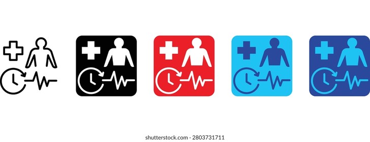 Prognosis banner web icon line outline color vector illustration