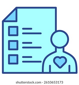 Prognosis blue outline icon, health care