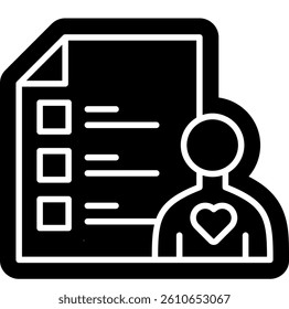 Prognosis glyph solid icon, health care