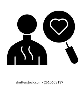 Prognosis glyph solid icon, health care