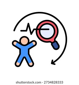 Prognostics Icon Lineal Color Vector Illustration