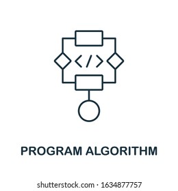 Program Algorithm line icon. Thin design style from programmer icon collection. Simple program algorithm icon for infographics and templates.