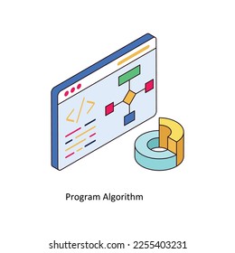 Program Algorithm Vector Isometric Filled Outline icon for your digital or print projects. stock illustration