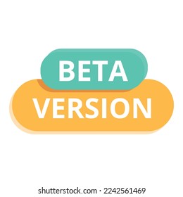 Program beta version icon cartoon vector. Digital upgrade. New label