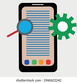 
program by phone for training, for work - text, abstract