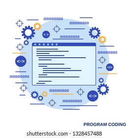 Program coding, application development, algorithm optimization flat design style vector concept illustration