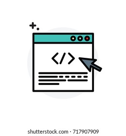 Program coding concept Isolated Line Vector Illustration editable Icon
