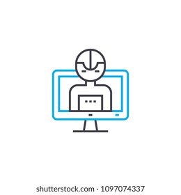 Program control linear icon concept. Program control line vector sign, symbol, illustration.