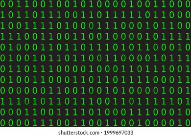 Program datum background. Green programming binary coding. Matrix vector illustration