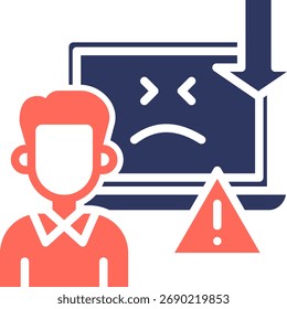 Ilustração do vetor de cor do glifo do ícone de erro do programa