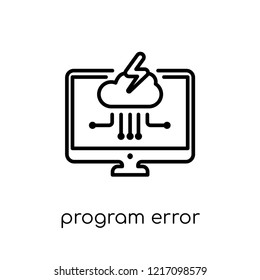 Program error icon. Trendy modern flat linear vector Program error icon on white background from thin line Programming collection, editable outline stroke vector illustration