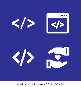 program icon. 4 program set with code and loyalty vector icons for web and mobile app