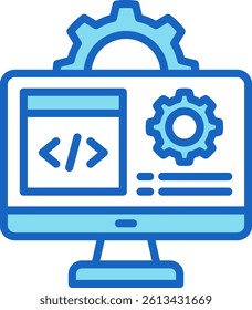 Program Icon Blue Vector Illustration