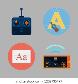 program icon set. vector set about text editor and remote control icons set.