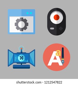 program icon set. vector set about text editor, software, remote and remote control icons set.