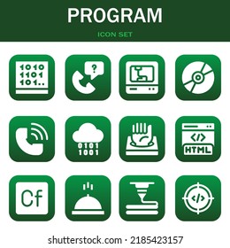 Program Icon Set Vector Illustrations Related Stock Vector (Royalty ...