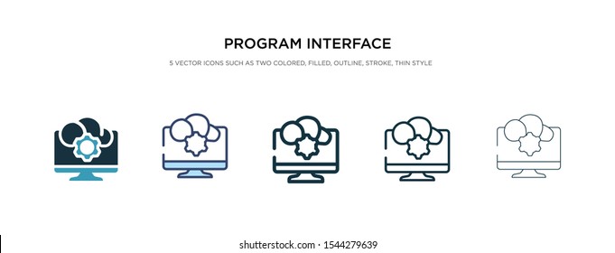 program interface icon in different style vector illustration. two colored and black program interface vector icons designed in filled, outline, line and stroke style can be used for web, mobile, ui