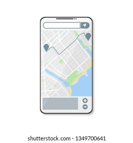 program navigator on the phone, flat illustration, vector