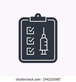 Program vaccination glyph icon. Vector illustration isolated on white.
