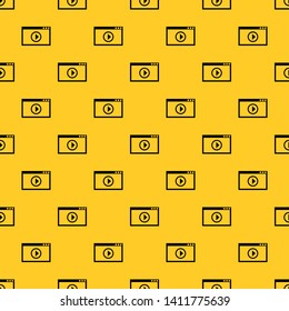 Program for video playback pattern seamless vector repeat geometric yellow for any design
