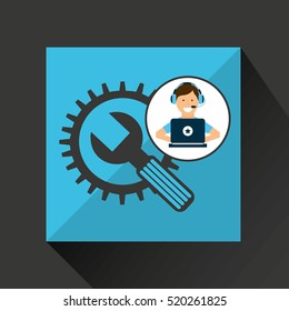 programer character tools development vector illustration eps 10