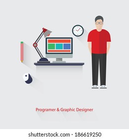 Programer and Graphic design,vector