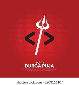programing Durga puja concept Creative advertisement Design Navratri and durga puja festival cultural celebration card background