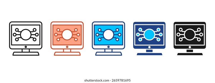 Ícone de Programação Definir Coleção de Vários Estilos
