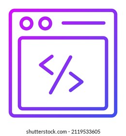 programing Icon. User interface Vector Illustration, As a Simple Vector Sign and Trendy Symbol in Line Art Style, for Design and Websites, or Mobile Apps,